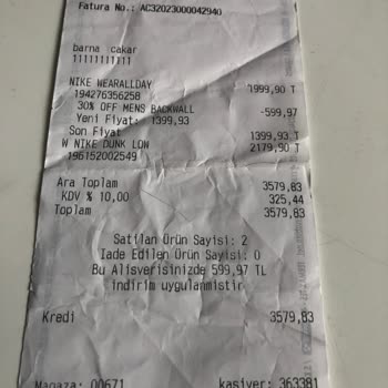 Nike Spor Ayakkabının Kısa Sürede Deforme Olması Üzerine