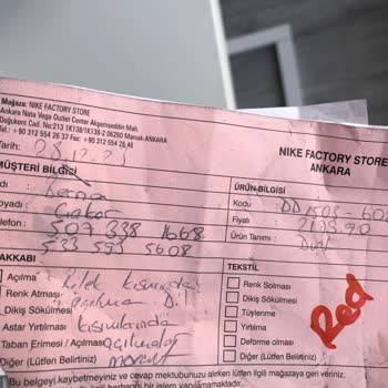 Nike Spor Ayakkabının Kısa Sürede Deforme Olması Üzerine