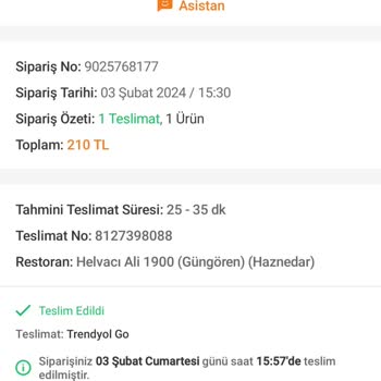Trendyol Yemek Kuryenin İptal Ettiği Sipariş