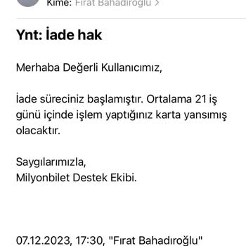 Milyonfest Ücret İadesinin Yapılmaması