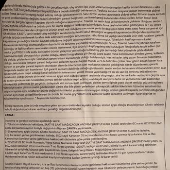 Saat & Saat Mahkeme Kararına Rağmen Ayıplı Malı Misliyle Değiştirmiyor