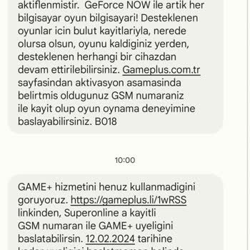 Game+ Maille Cevap Vermiyor