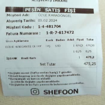 Shefoon Afyon Merkez Değişim Yapılmıyor.