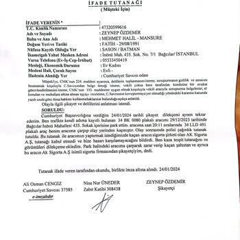 Aksigorta Ak Sigortası Park Halindeki Aracıma Vurup Kaçan Aracı Haklı Görüyor