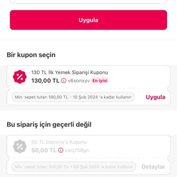 Yemeksepeti İlk Siparişine Özel Kod Veriyor Hesabıma Ama Kullanılmıyor