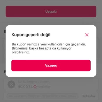 Yemeksepeti İlk Siparişine Özel Kod Veriyor Hesabıma Ama Kullanılmıyor