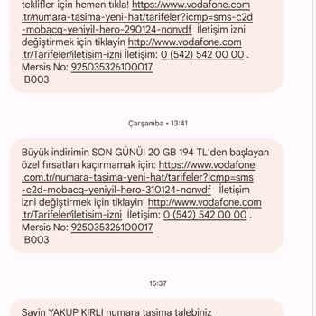 Vodafone Tarafımdan Bilgim Olmadan Hattımda İşlem Yapılması