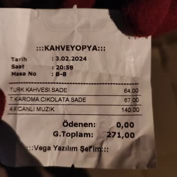 Kahveyopya Cafe Hizmetten Memnun Değilim