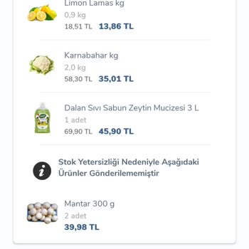 Carrefour SA Sipariş Ürün İptali