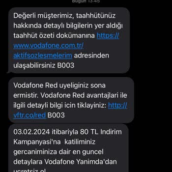 Vodafone İstek Dışı Tarife Değişikliği Yapılmış!