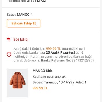 Mango Ürünü Göndermiyor