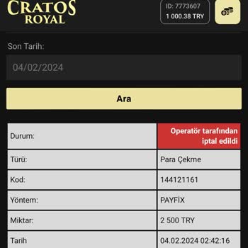 Cratos Royal Bet Bir Daha Asla