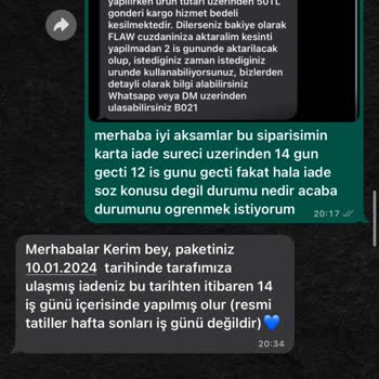 Flaw Wear Asla Gelmeyen Ücret İadesi