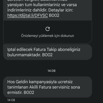 Turkcell Fatura Takip Aboneliği İptal Edemiyorum.