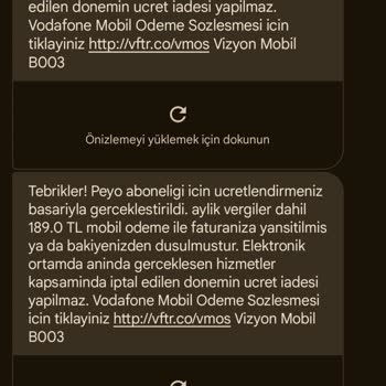 Vodafone Alınan Ücret