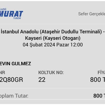 Elazığ Murat Turizm Bilet Alınmaması Gereken Firma