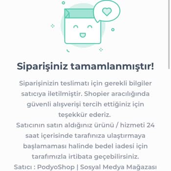 Shopier Gelmeyen Ürüne İade İstiyorum