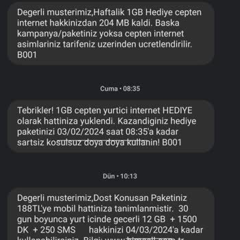 BİMCELL'DEN Aldığım Paket Eksik Yüklenmiş!