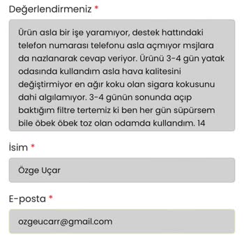 Vigor Plus Vigorplus.com.tr İyonik Hava Temizleyici Hiçbir İşe Yaramıyor