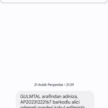 GULMTAL (SMS) Kargo Mesajıyla Gelen Şüpheli Durum
