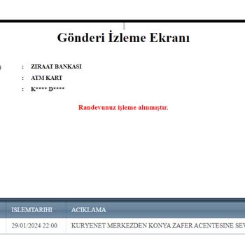 Kuryenet Bankakart Teslim Edilmedi (Konya)