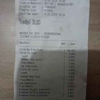Pizza Hut Eksik Sipariş Yolluyor