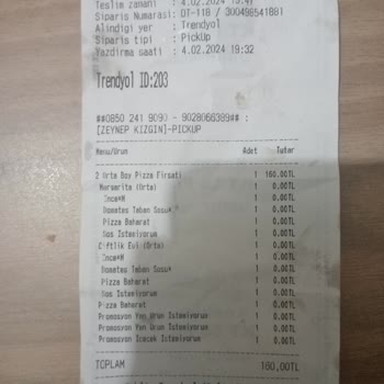 Pizza Hut Eksik Sipariş Yolluyor