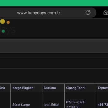 Baby Days Siparişi İptal Edip Ücreti İade Etmiyor