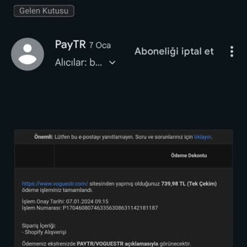 Voguestr.com Ürün Ve İade Sorunu Yaşadım