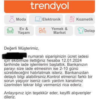 Trendyol İptali Onaylanan Ürünün Parasını Yatırmıyor!
