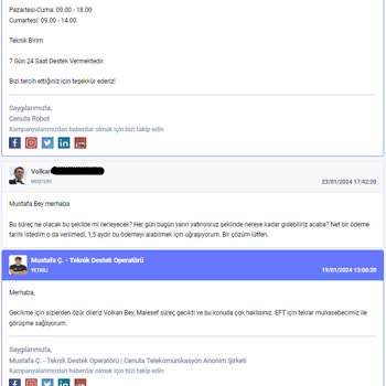 Cenuta Firması 2 Aydan Fazla İade Edilmeyen Ücret
