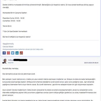 Cenuta Firması 2 Aydan Fazla İade Edilmeyen Ücret