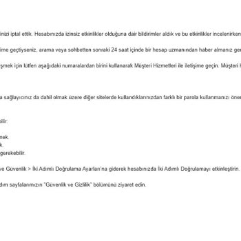 Amazon Yetersiz Destek