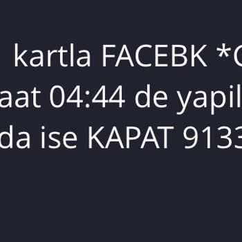 Facebook Bilgim Olmadan Kartımdan Para Çekmiş