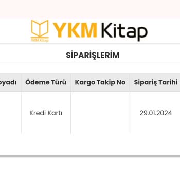 Ykmkitap 29.01.2024 Siparişli Ürün Hala Hazırlanıyor