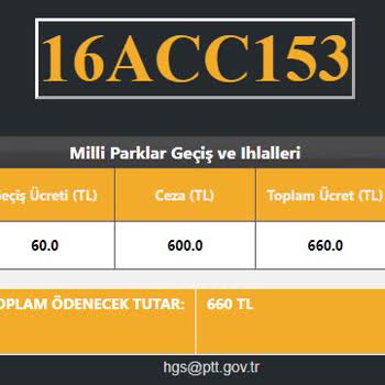 HGS Uludağ Milli Parklar Geçiş Ücreti