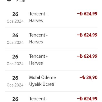 Tencent Games Türkiye Tencent'te Bilgim Dışında Ödeme