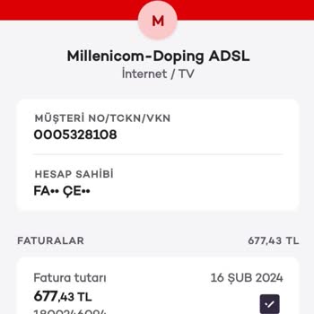Millenicom İnternet Şüpheli İşlem