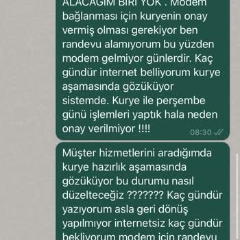 Dijital Kurye Onay Vermiyor Modem Randevusu Alamıyorum.
