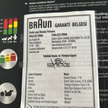Braun 6525 Ateş Ölçer Garantisi Dolmadan Bozuldu