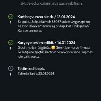 Anadolu Net Papara Kartım Elime Ulaşmadı Daha