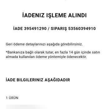 Zara Haklı Müşteriye Haksız Davranış, Karta Yansımayan İade Tutarı
