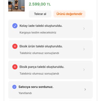 Evidea Eksik Parça Gönderimi