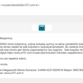 A101 İademi Kabul Etmiyor