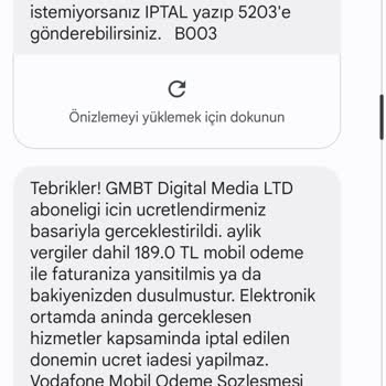 Vodafone Playcenter Haksız Abonelik Bilgim Dışında