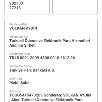 Paycell Togg Depozito İadesini Yollamıyor.