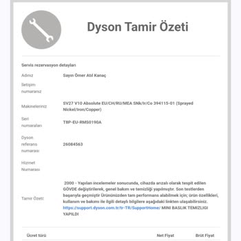 V10 Dyson Güç Kesintisi Ve Arızalı Başlık.