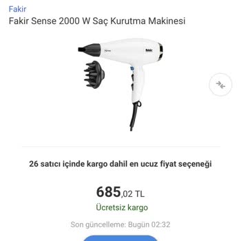 Fakir Ev Aletleri Fön Makinesi Hayal Kırıklığı