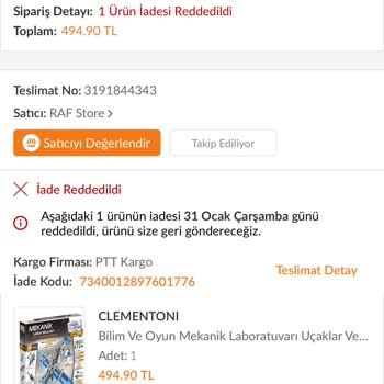 Trendyol Eksik Çıkan Ürün