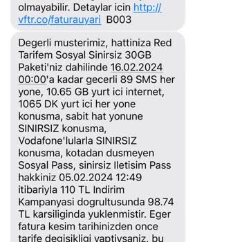 Vodafone'dan Yanlışlıkla Tarife Değişti Geri Tarifeye Geçirmiyor